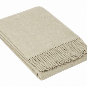 Merinovillainen torkkupeitto, vaaleanbeige